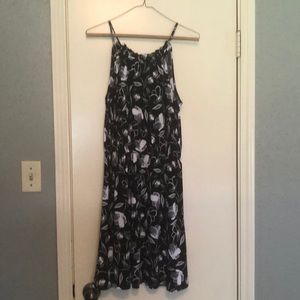 Black and white floral dress